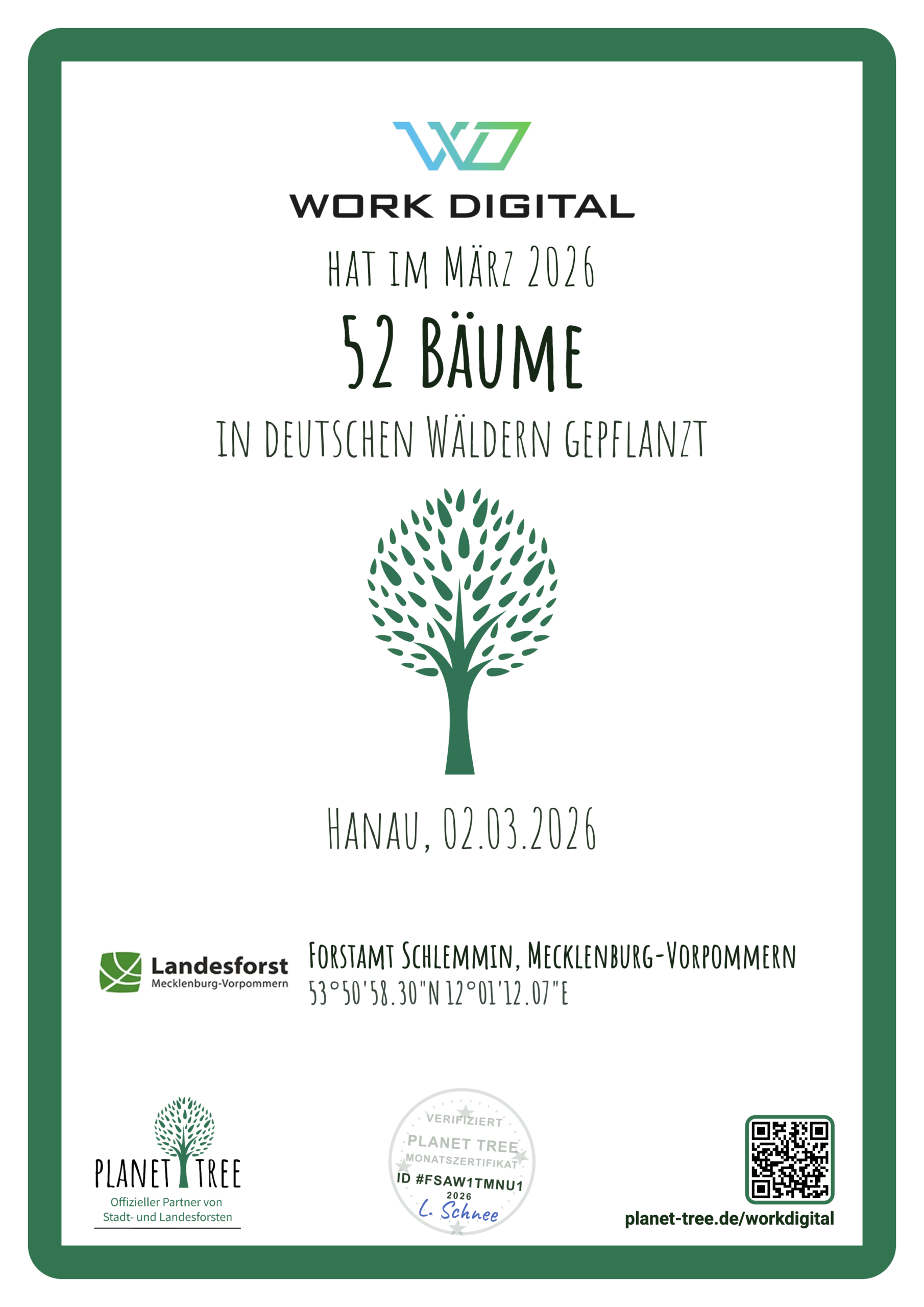 Baum Zertifikat Nr 4