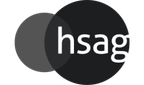 Das Logo von unserem Partner hsag in schwarz-weiß